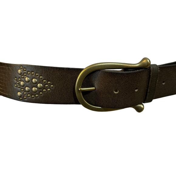 BCBG HIP BELT BROWN EYELET CUTOUT LEATHER LATTICE BCBG HIP BELT BROWN EYELET CUTOUT LATTICE BOHO main image 3